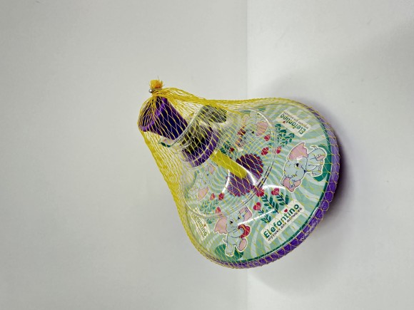 Юла прозрачная "Elefantino" Слоник", цвет: фиолетовый пластик, в сетке 14,5*15,5 см.