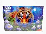 ПАЗЛЫ 1500 элементов. НОЧНОЙ ТИГР В ЦВЕТАХ (арт. Ф1500-6636)