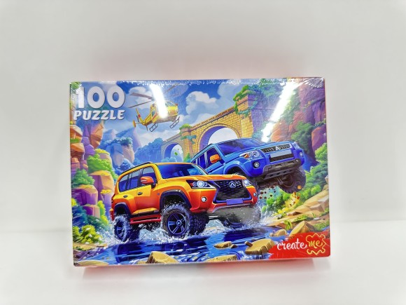 ПАЗЛЫ 100 элементов. ДВА ДЖИПА И ВЕРТОЛЕТ (арт. УК100-0233)
