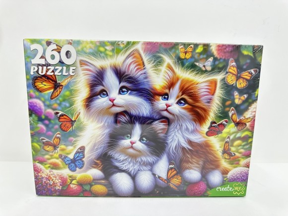 ПАЗЛЫ 260 элементов. КОТЯТА И БАБОЧКИ (арт. Х260-4549)